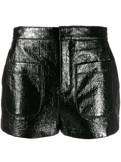 Saint Laurent Shiny Shorts In Black