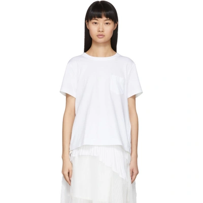 Sacai Pleated Sides T-shirt In White