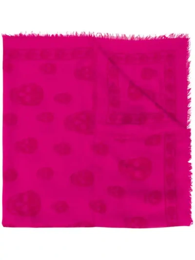 Alexander Mcqueen Skull Print Scarf In Pink