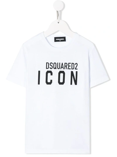Dsquared2 Kids' Icon Logo Print T-shirt In White