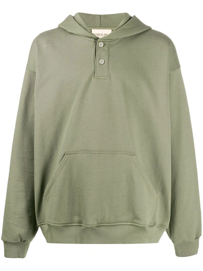 Fear Of God Oversized-fit Cotton Hoodie In Green