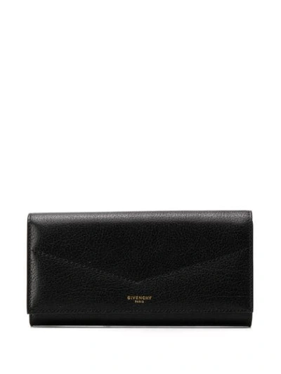 Givenchy Foldover Logo Wallet In Black