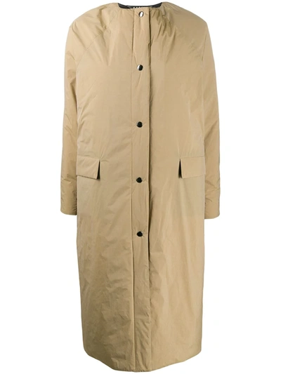 Kassl Editions Padded Single-breasted Coat In Neutrals