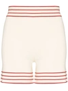 Odysee Stripe Trim Knit Shorts In Neutrals
