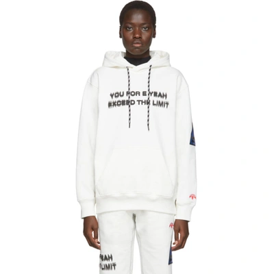 Adidas Originals By Alexander Wang Appliquéd Printed Cotton-jersey Hoodie In Core White