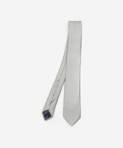 Paul Smith 6.5cm Prince Of Wales Checked Silk Tie In Silver