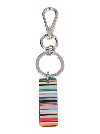 Paul Smith Striped Enamel Keyring Tag In Assorted