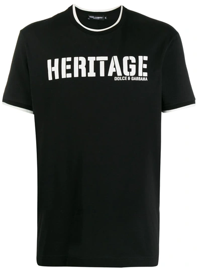 Dolce & Gabbana Heritage Print T-shirt In Black,white