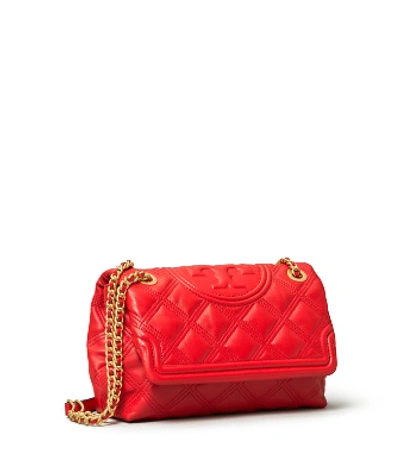 Tory Burch Flemming Soft Shoulder Bag In Red Leather