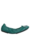 Tod's Ballet Flats In Green