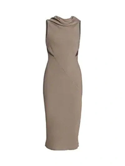 Rick Owens Skorpio Sleeveless Cutout Midi Dress In Dust