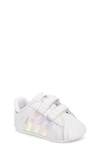 Adidas Originals Superstar Iridescent Trim Crib Sneakers, Baby In White/ White/ Core Black