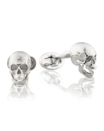 Fils Unique Poor Yorick Skull Sterling Silver Cufflinks