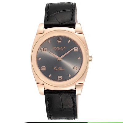 Rolex Cellini Cestello 18k Rose Gold Slate Dial Mens Watch 5330 In Not Applicable