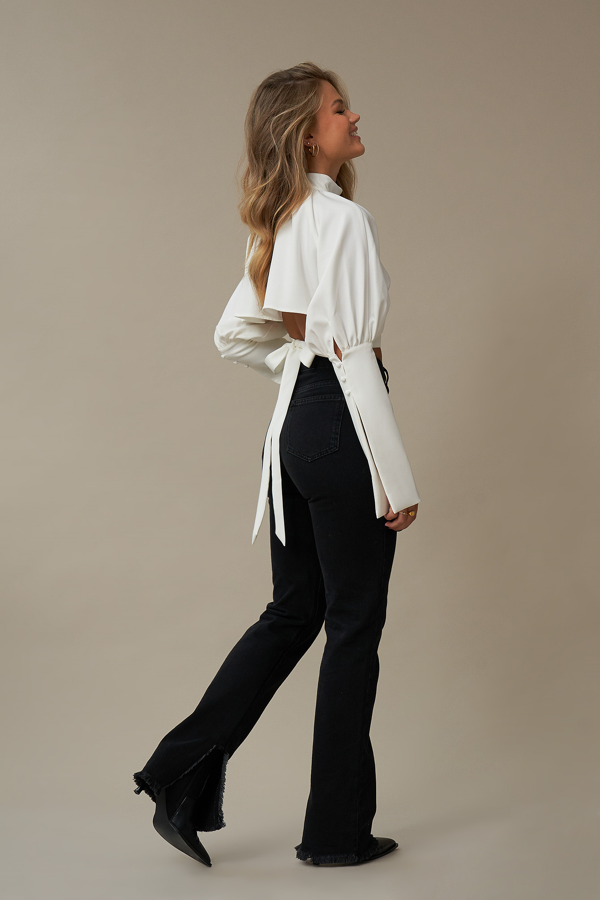 high waisted raw hem straight denim