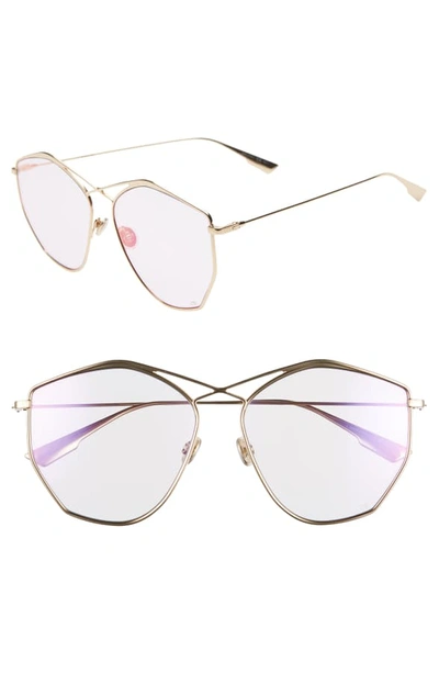 Dior 59mm Metal Sunglasses In Rose Gold/ Violet