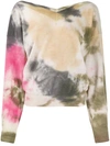 Msgm Tie-dye Logo Pullover In Beige