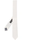 Dsquared2 Textured Pointed Tip Tie In White