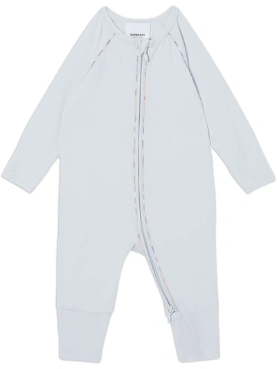 Burberry Babies' Three-piece Romper Gift Set In Blue