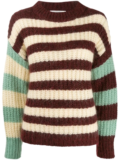 Essentiel Antwerp Colour-block Striped Jumper In Red