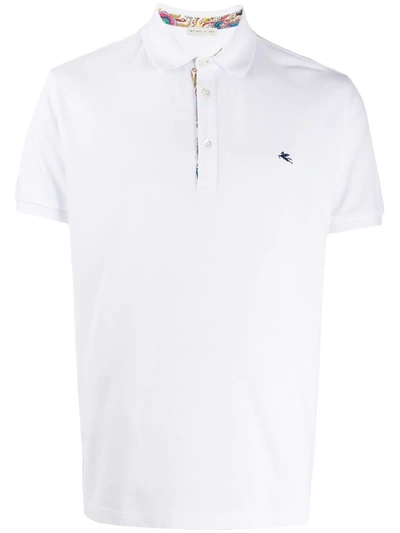 Etro Logo Embroidered Polo Shirt In White