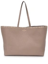 Valentino Garavani Garavani Rockstud Leather Tote In Clay