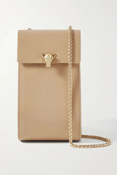 The Volon Leather Shoulder Bag In Sand