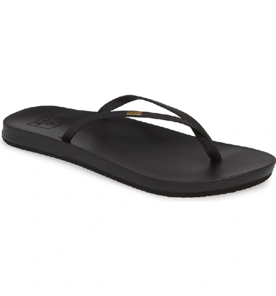 Reef Cushion Bounce Slim Flip Flop In Black