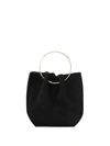 The Row Micro Black Suede Top Handle Bag