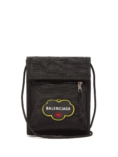 Balenciaga Black Logo-embroidered Cross-body Bag