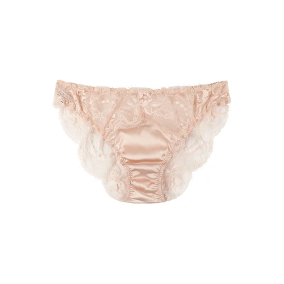 Fleur Of England Signature Blush Lace Briefs In Nude