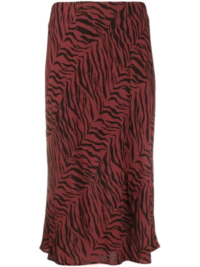 Rails Veda Burgundy Tiger-print Midi Skirt In Red