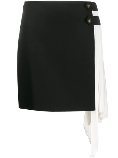 Givenchy Grain De Poudre Skirt With Pleated Godet In Black