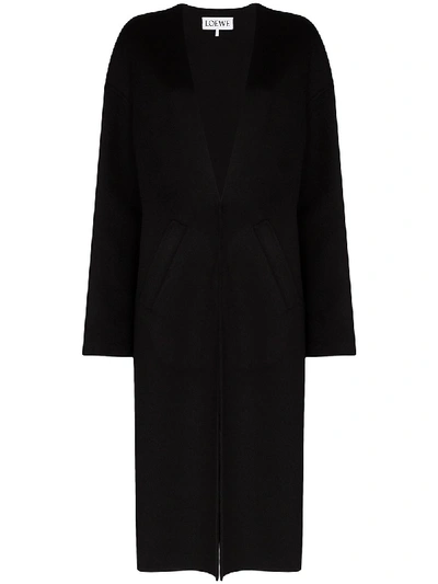 Loewe Black Wool And Cashmere-blend Coat