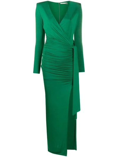 Alice And Olivia Kyra Green Ruched Jersey Gown