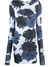 Alexandre Vauthier Floral-print Jersey Mini Dress In Blue