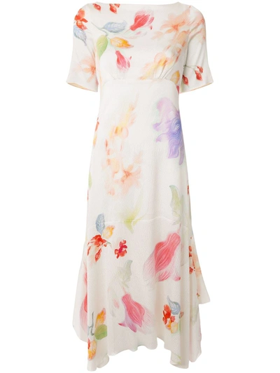 Peter Pilotto Floral-print Stretch-silk Midi Dress In Multicolour