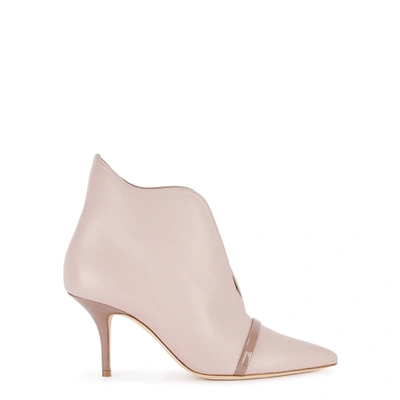 Malone Souliers Cora 70 Blush Leather Ankle Boots In Cream