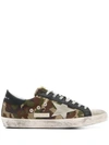 Golden Goose Deluxe Brand Men's Super-star Camo Print Low Top Sneakers In Green