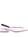 Yuul Yie Zizi 40 Lilac Slingback Leather Pumps In Pink