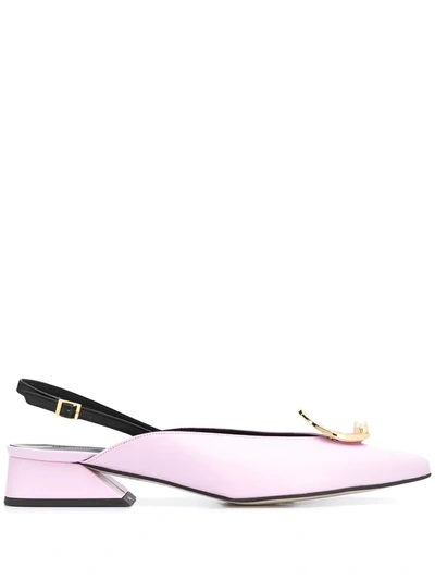 Yuul Yie Zizi 40 Lilac Slingback Leather Pumps In Pink