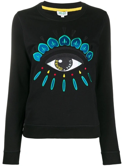 Kenzo Black Eye-embroidered Cotton Sweatshirt