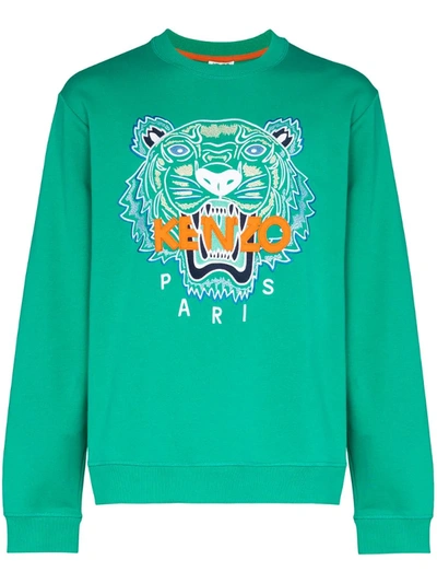 Kenzo Classic Tiger Logo Sweatshirt In Green