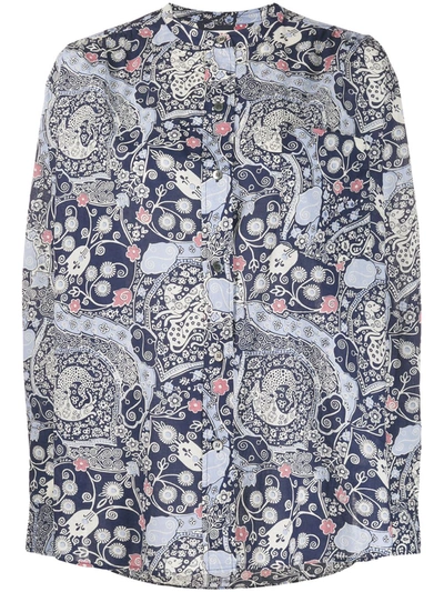 Isabel Marant Étoile Mexika Printed Cotton Shirt In Blue