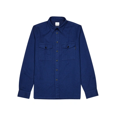 Ps By Paul Smith Blue Brushed Cotton Shirt
