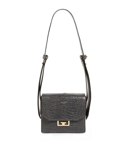 Givenchy Eden Mini Crocodile-effect Top Handle Bag In Black
