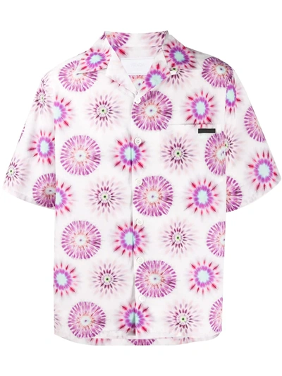 Prada Tie-dye Printed Shirt In 粉色