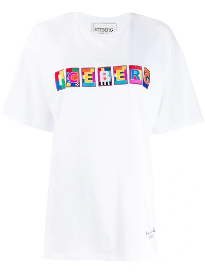 Iceberg Logo Embroidered T-shirt In White