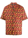 Palm Angels Flame Print Short-sleeved T-shirt In 黑色