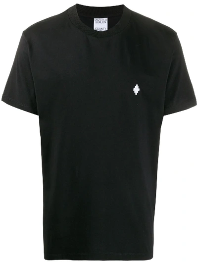 Marcelo Burlon County Of Milan Embroidered Cross Logo T-shirt In Black